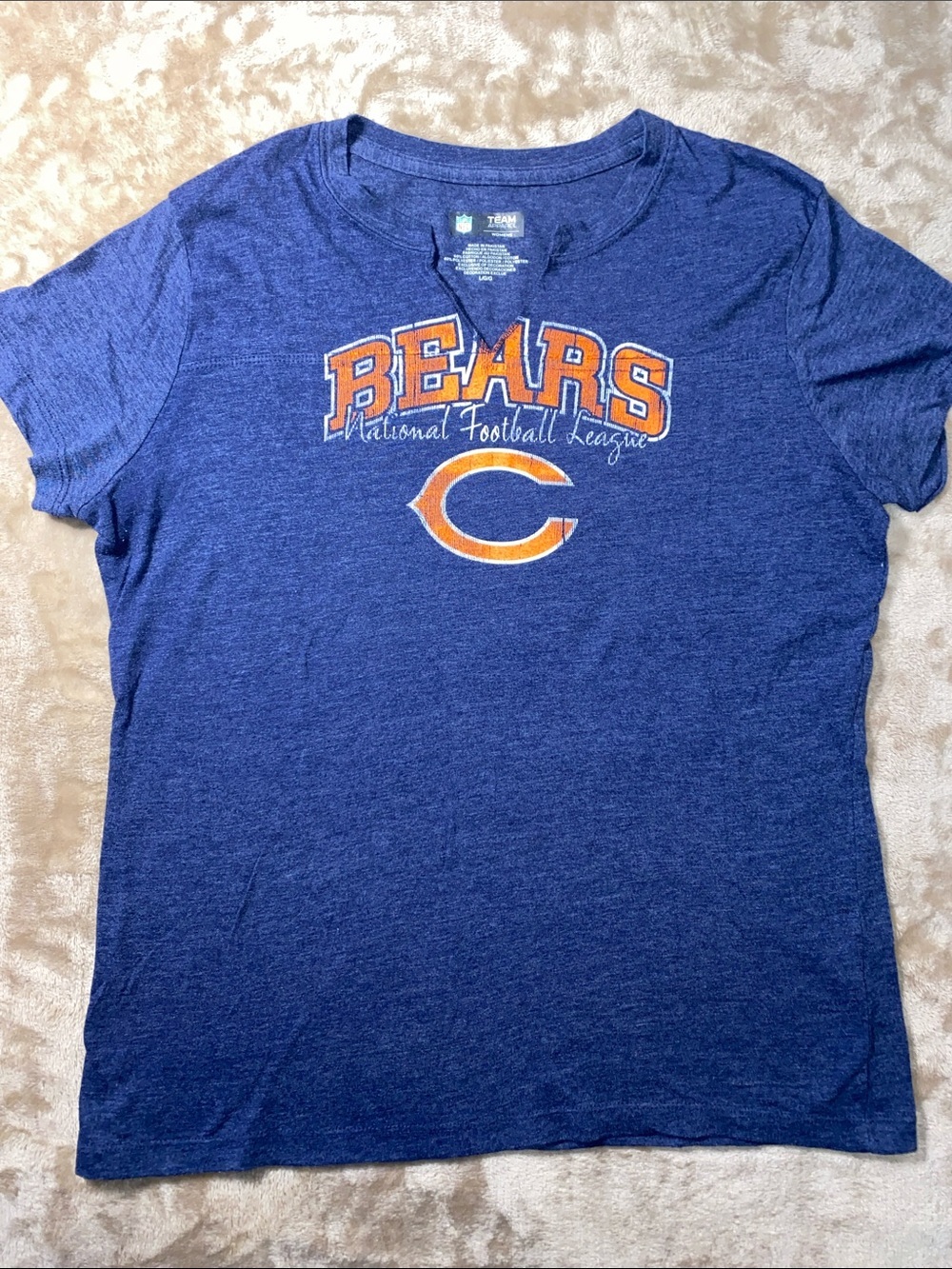 NFL Chicago Bears Women's Navy Short Sleeve Graphic Tee